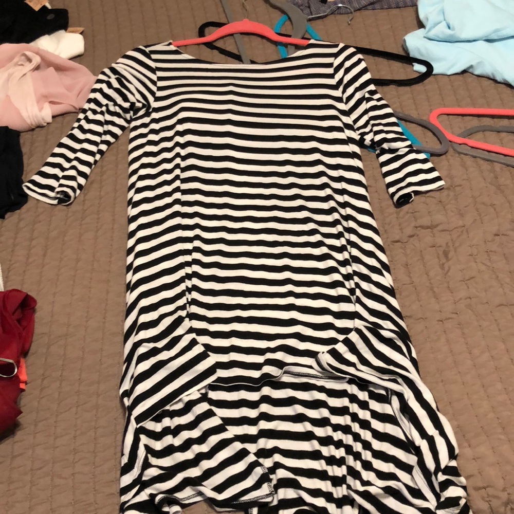 Black/White High Low Dress